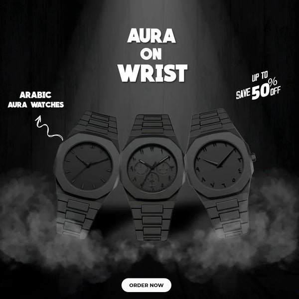 Premium Black Arabic Aura Watch